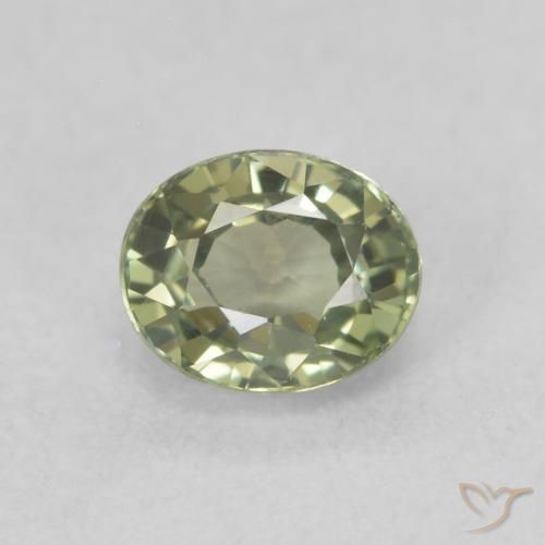 0.67ct Natural Verde bosque cálido Zafiro, Ovalada, VVS