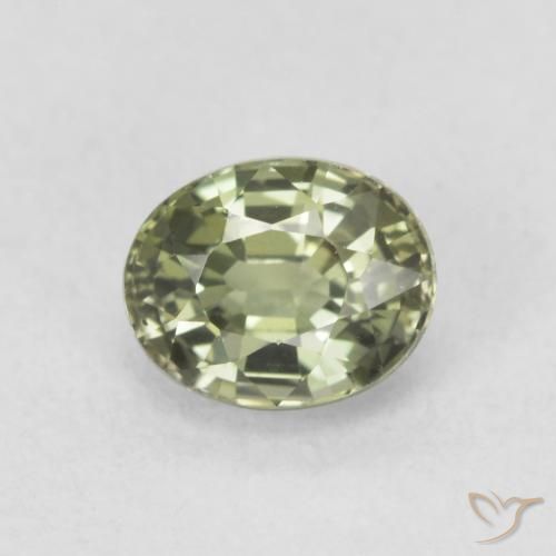 0.64ct Natural Verde salvia Zafiro, Ovalada, VVS