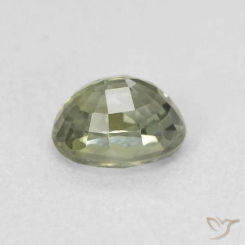 Zafiro Verde salvia natural de 0.64 ct, Ovalada, VVS
