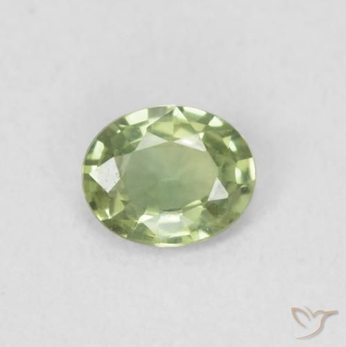 0.33ct Natural Verde vivo claro Zafiro, Ovalada, VVS