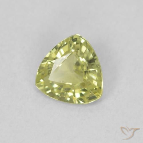 Zafiro Verde Oliva natural de 0.37 ct, Trillón, VVS