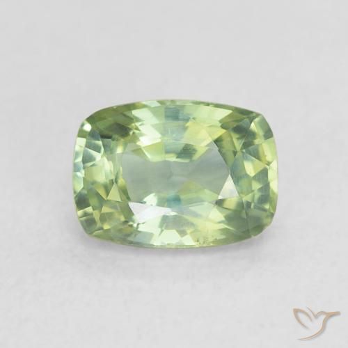 0.84ct Natural Verde salvia muy claro Zafiro, Forma Cojín, VS
