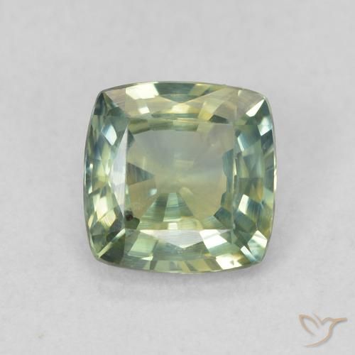 0.72ct Natural Verde azul medio Zafiro, Forma Cojín, VVS