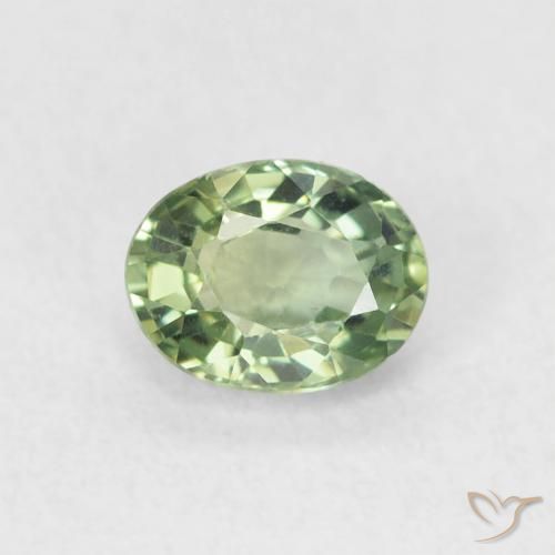 0.60ct Natural Verde bosque Zafiro, Ovalada, VVS
