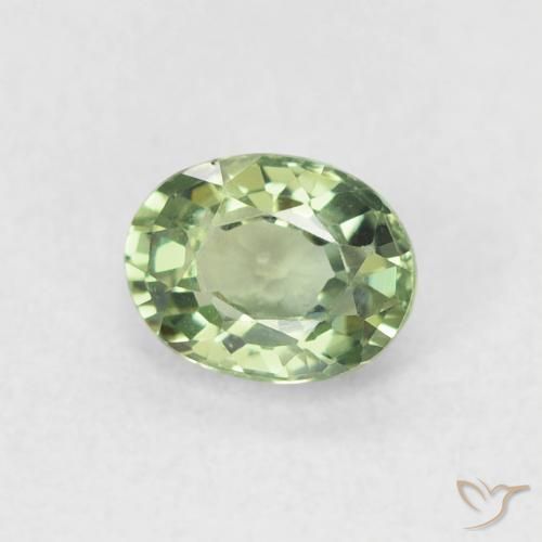 Zafiro Verde bosque natural de 0.60 ct, Ovalada, VVS