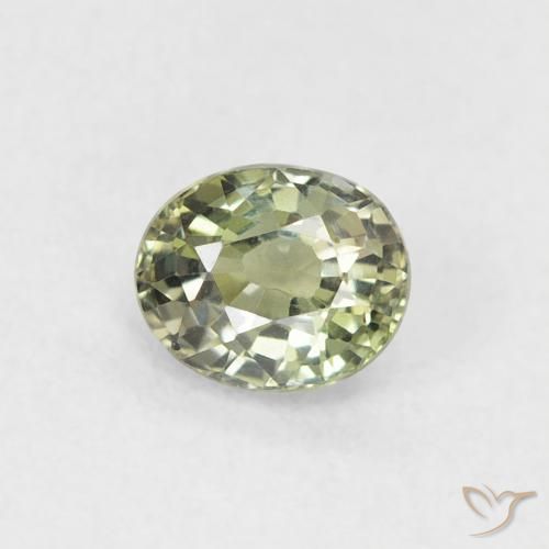 0.52ct Natural Verde claro Zafiro, Ovalada, VVS