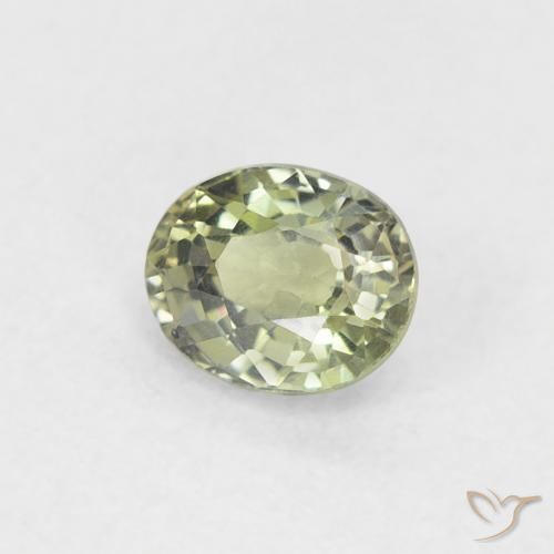 Zafiro Verde claro natural de 0.52 ct, Ovalada, VVS