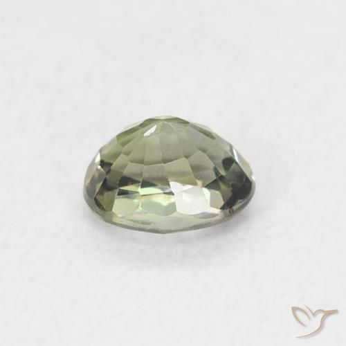 Zafiro Verde claro natural de 0.52 ct, Ovalada, VVS
