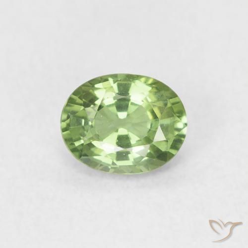 0.48ct Natural Verde medio Zafiro, Ovalada, VVS