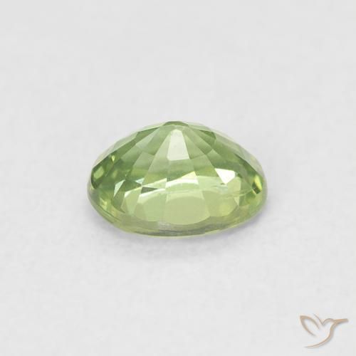 Zafiro Verde medio natural de 0.48 ct, Ovalada, VVS