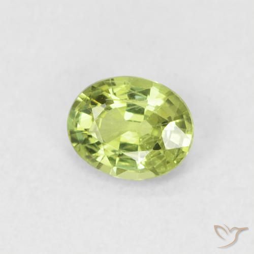 Zafiro Verde lima natural de 0.40 ct, Ovalada, VS