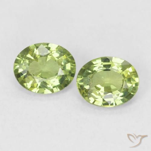 Gemas de Zafiro Verde bosque claro natural de 0.75 ct, Ovalada, VS