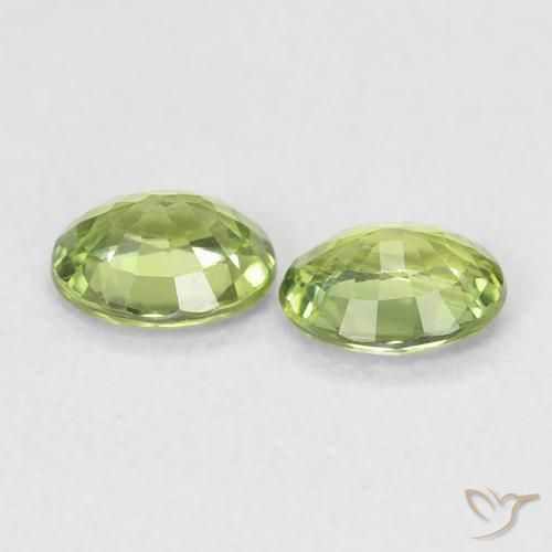 Gemas de Zafiro Verde bosque claro natural de 0.75 ct, Ovalada, VS