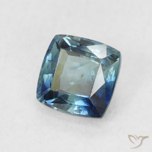Zafiro Azul marino intenso natural de 0.54 ct, Forma Cojín, VS