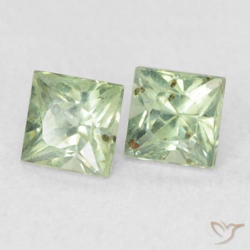 Gemas de Zafiro Verde medio natural de 0.47 ct, Cuadrado, VS