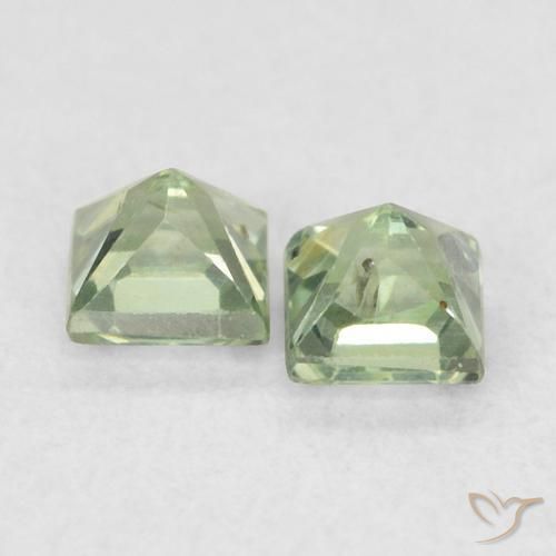 Gemas de Zafiro Verde medio natural de 0.47 ct, Cuadrado, VS