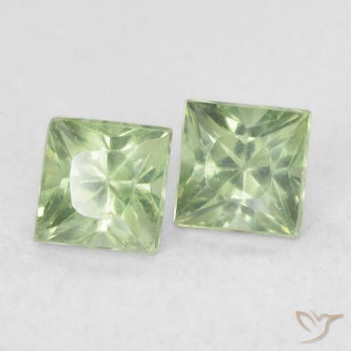 Gemas de Zafiro Verde medio natural de 0.43 ct, Cuadrado, VS