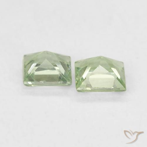 Gemas de Zafiro Verde salvia claro natural de 0.36 ct, Cuadrado, VS
