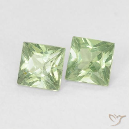 Gemas de Zafiro Medium Light Green natural de 0.40 ct, Cuadrado, VS