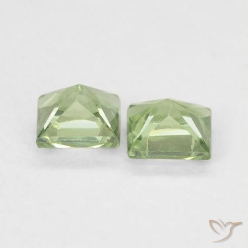Gemas de Zafiro Medium Light Green natural de 0.40 ct, Cuadrado, VS