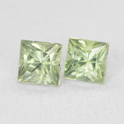 Gemas de Zafiro Medium Light Green natural de 0.48 ct, Cuadrado, VS