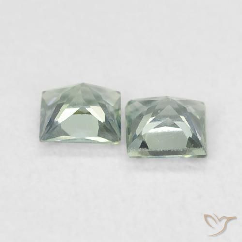 Gemas de Zafiro Verde azulado natural de 0.32 ct, Cuadrado, VS
