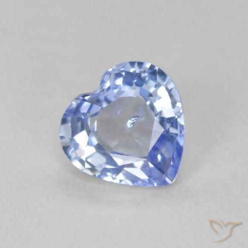 0.60ct Natural Azul pastel Zafiro, Corazón, VS-SI