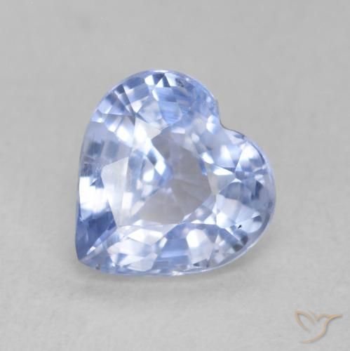 0.87ct Natural Azul pastel Zafiro, Corazón, VS