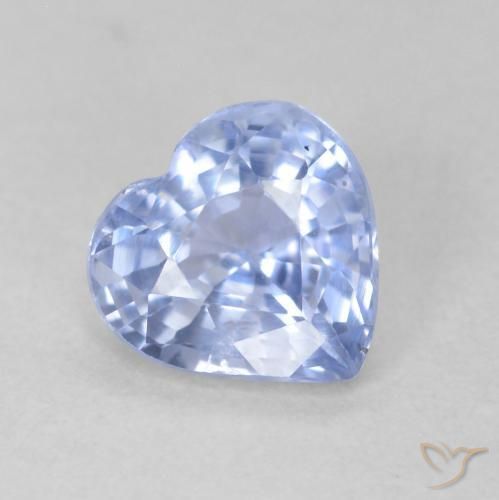 Zafiro Azul pastel natural de 0.87 ct, Corazón, VS