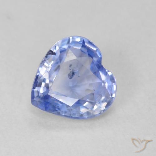 0.60ct Natural Azul pastel Zafiro, Corazón, VS-SI