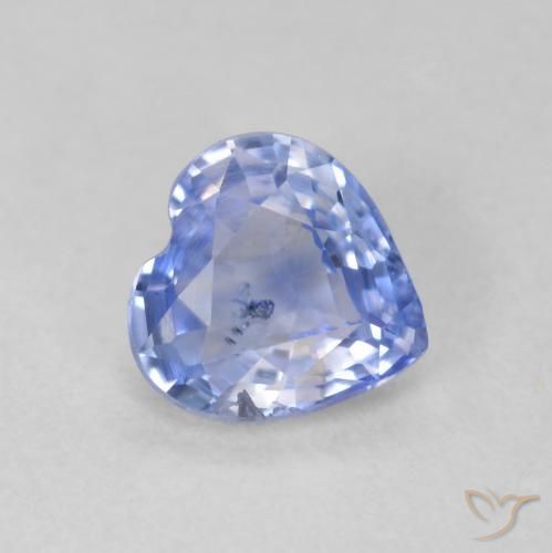 Zafiro Azul pastel natural de 0.60 ct, Corazón, VS-SI