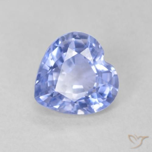Zafiro Azul pastel natural de 0.70 ct, Corazón, VS
