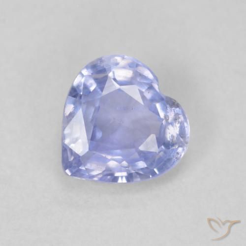 0.63ct Natural Azul púrpura claro Zafiro, Corazón, VS