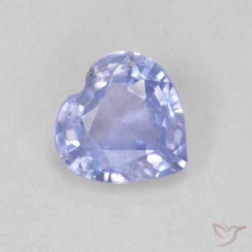 Zafiro Azul púrpura claro natural de 0.63 ct, Corazón, VS