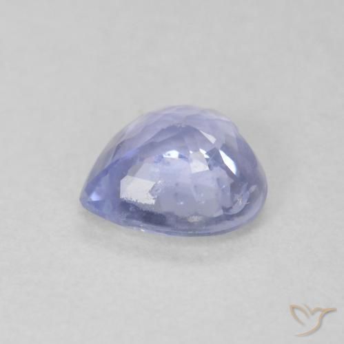 Zafiro Azul púrpura claro natural de 0.63 ct, Corazón, VS