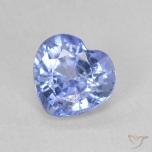 0.80ct Natural Azul pastel Zafiro, Corazón, VS