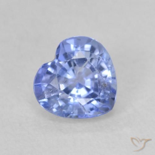 Zafiro Azul pastel natural de 0.80 ct, Corazón, VS