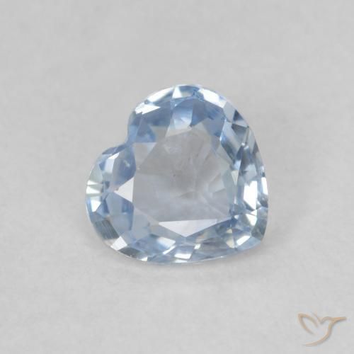 Zafiro Azul claro natural de 0.51 ct, Corazón, VS