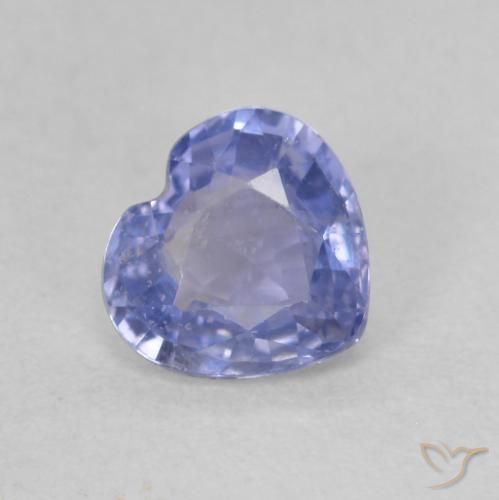 Zafiro Azul plateado natural de 0.68 ct, Corazón, VS
