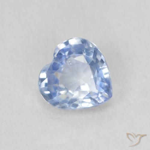 Zafiro Azul pastel natural de 0.46 ct, Corazón, VS