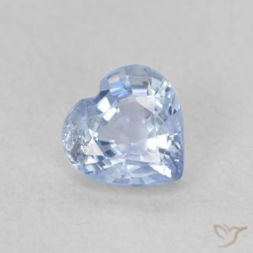 0.47ct Natural Azul pastel Zafiro, Corazón, VS-SI