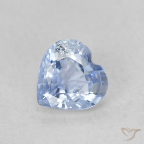 Zafiro Azul pastel natural de 0.47 ct, Corazón, VS-SI