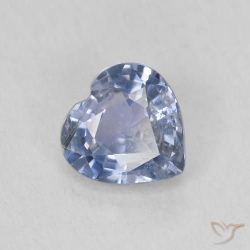 Zafiro Azul púrpura claro natural de 0.52 ct, Corazón, VS