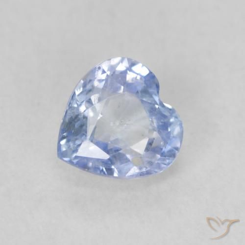 0.57ct Natural Azul pastel Zafiro, Corazón, VS