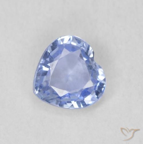 0.45ct Natural Azul pastel Zafiro, Corazón, VS