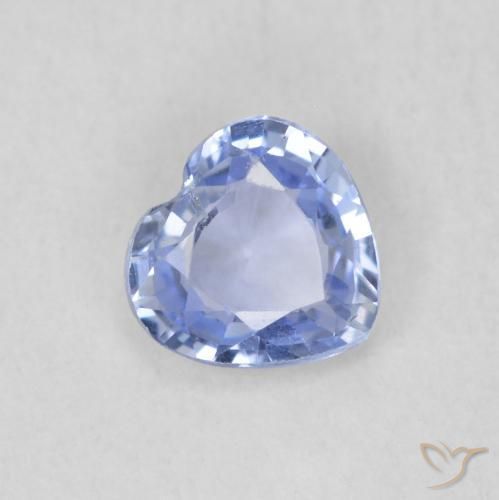 Zafiro Azul pastel natural de 0.45 ct, Corazón, VS