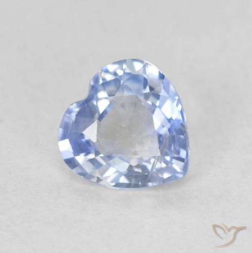0.50ct Natural Azul pastel Zafiro, Corazón, VS-SI