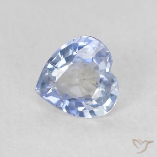 Zafiro Azul pastel natural de 0.50 ct, Corazón, VS-SI