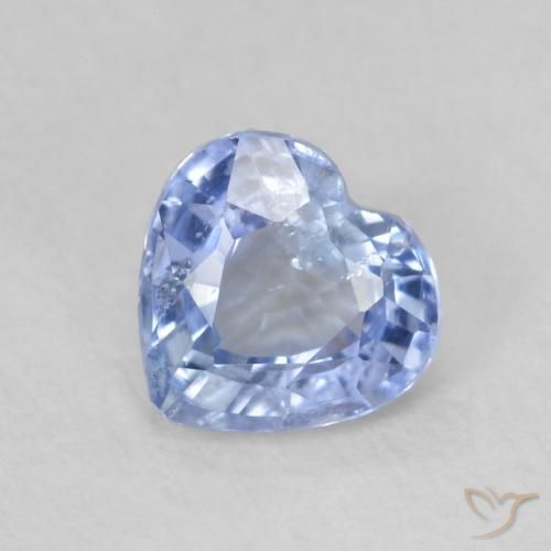 0.69ct Natural Azul claro Zafiro, Corazón, VS