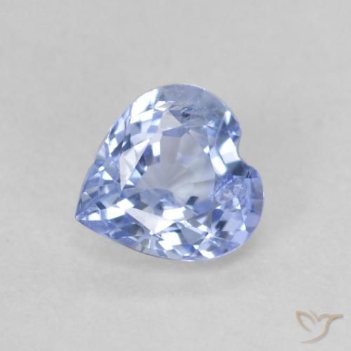 Zafiro Azul pastel natural de 0.61 ct, Corazón, VS